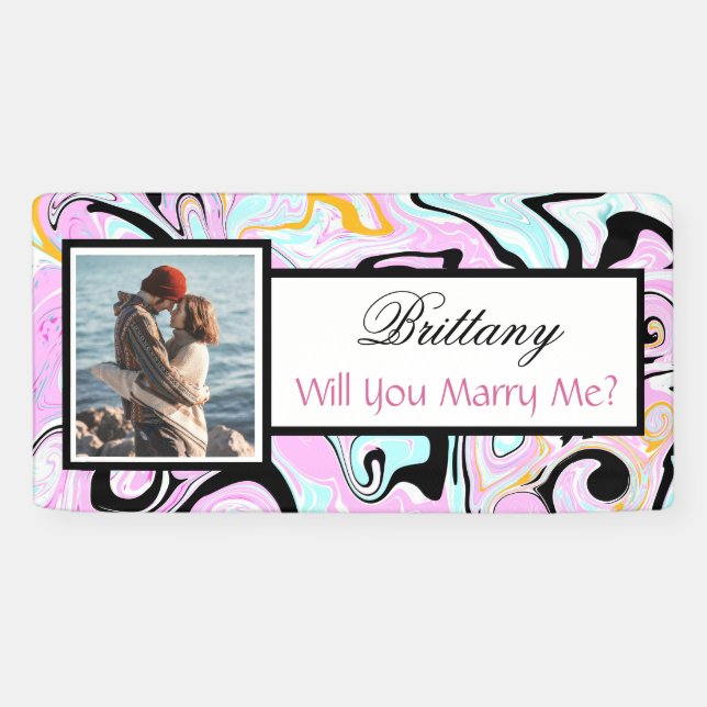 Will you Marry Me Custom Name Proposal   Banner (Horizontal)