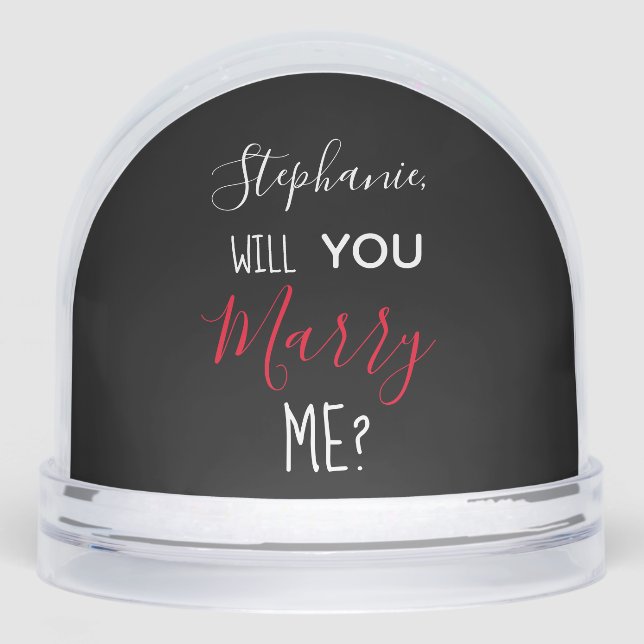Will You Marry Me CUSTOM Photo Marriage Proposal  Snowglobe (Front)