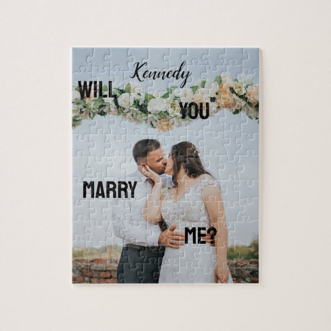 Will You Marry Me Custom Photo & Name Personalized Jigsaw Puzzle (Vertical)