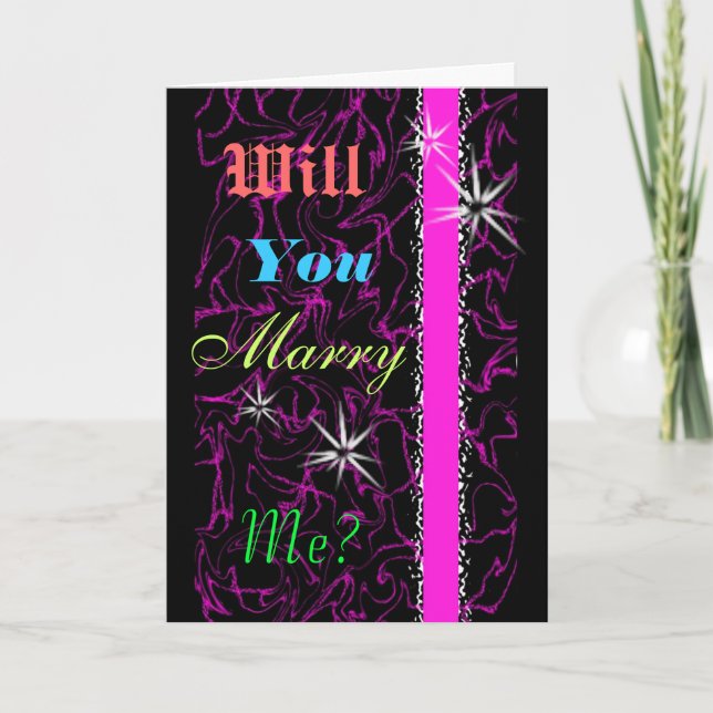 Will You Marry Me Customizable Colourful Card (Front)
