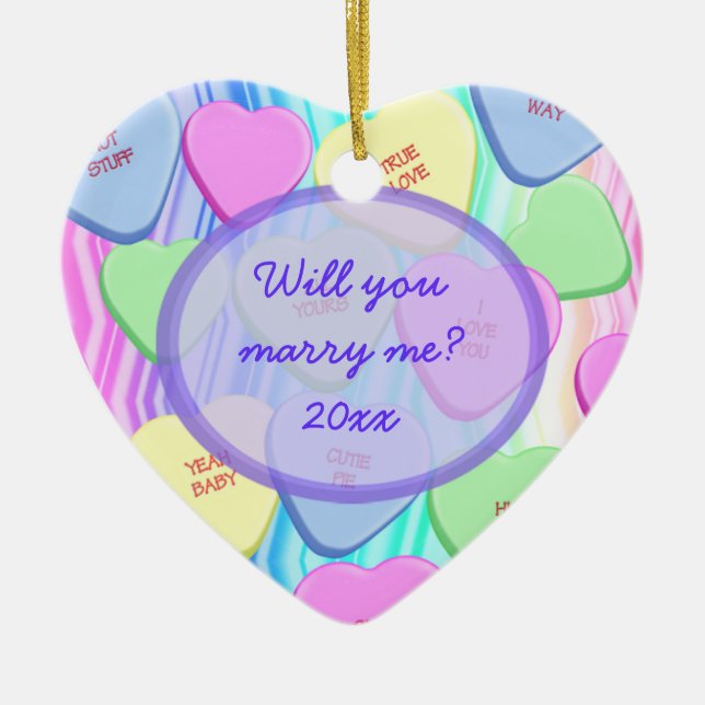 Will You Marry Me Customizable Keepsake Ornament (Front)