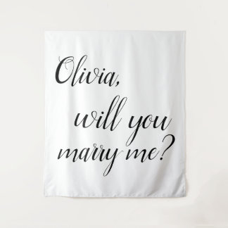 Will You Marry Me Engagement Backdrop Tapestry