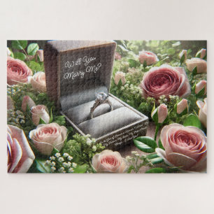 Will You Marry Me? Engagement Ring Proposal in a Jigsaw Puzzle