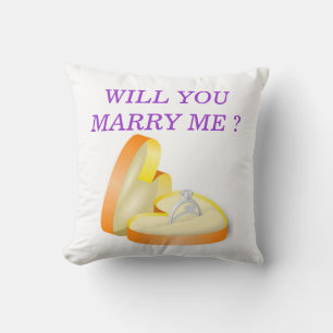 "WILL YOU MARRY ME ?" ENGAGEMENT RING THROW PILLOW