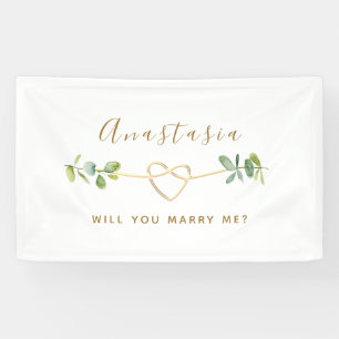 Will You Marry Me Eucalyptus Wedding Proposal Banner