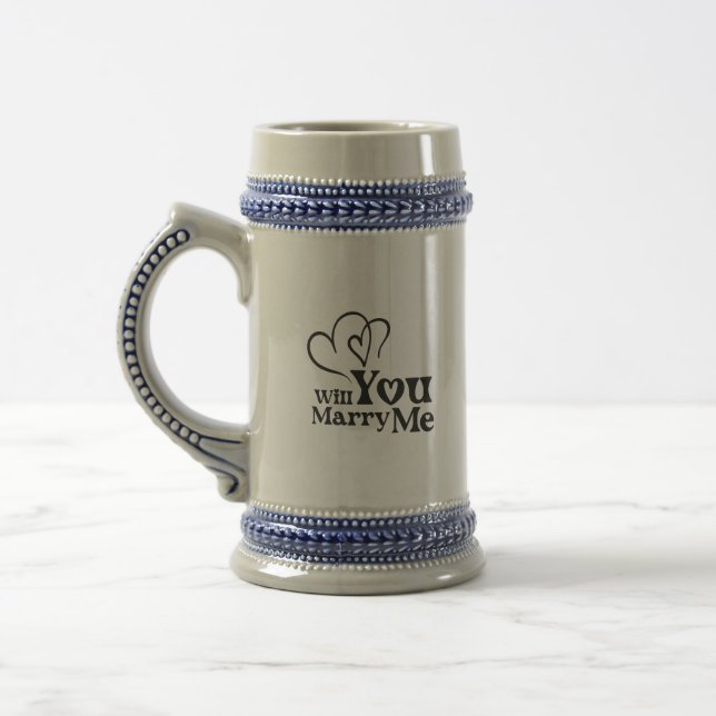 Will you marry me - Funny Wedding Proposal Beer Stein (Left)