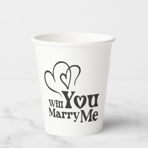 Will you marry me - Funny Wedding Proposal Paper Cups