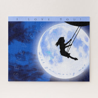 Will You Marry Me? Girl Swing on Moon Jigsaw Puzzle