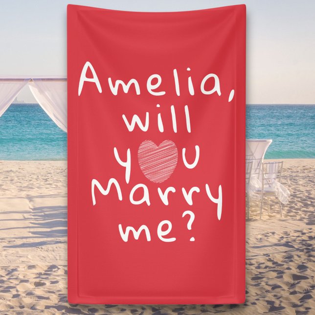 Will you marry me Heart Red Romantic Proposal Bann Banner (Creator Uploaded)