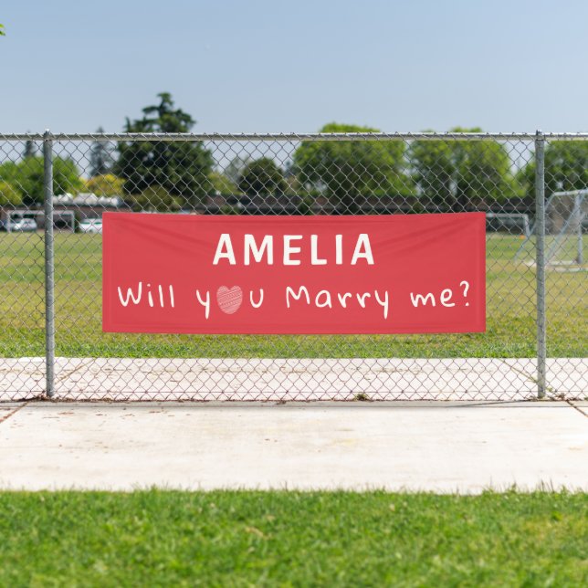 Will you marry me Heart Red Romantic Proposal  Banner (Insitu)