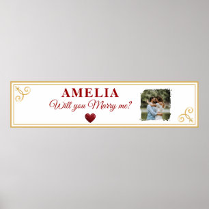 Will you marry me Heart Romantic Proposal Photo Poster
