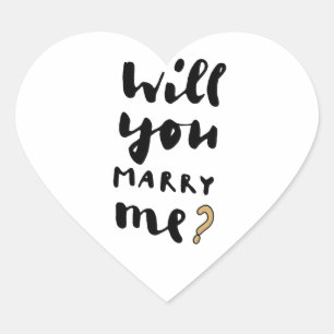Will you marry me heart sticker