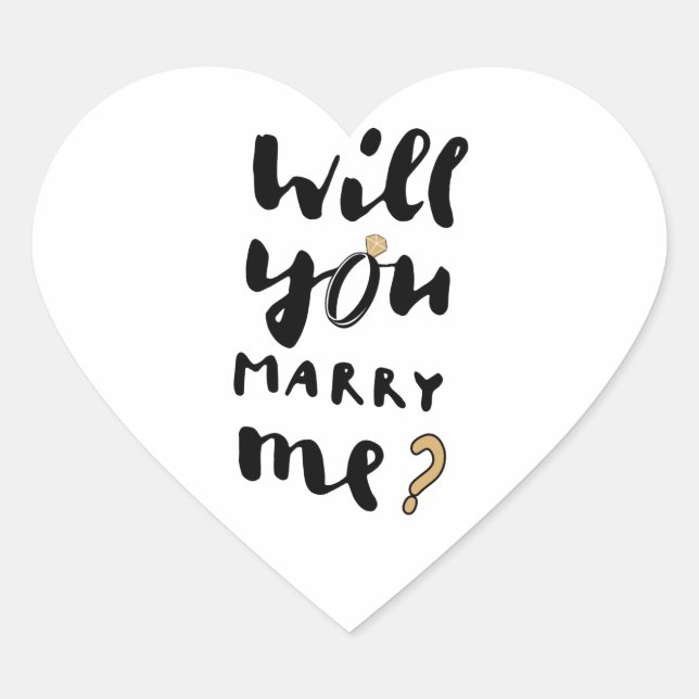 Will you marry me heart sticker (Front)