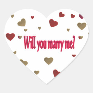 Will you marry me? heart sticker