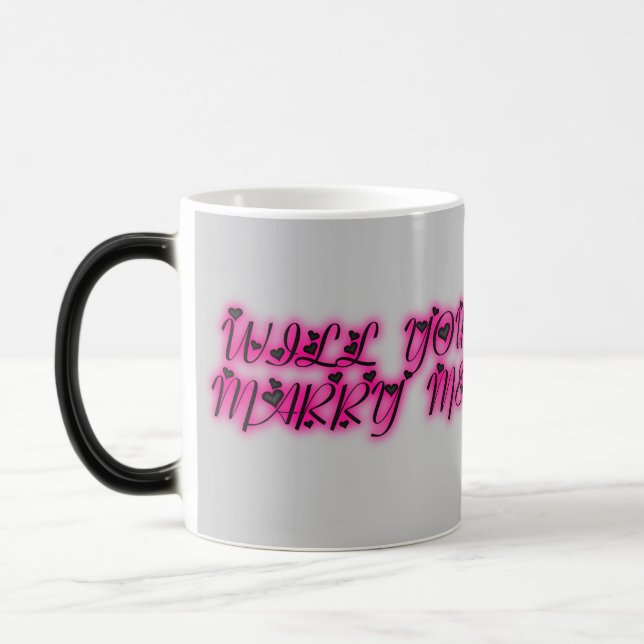 WILL YOU MARRY ME? Hot liquid pops the question! Magic Mug (Left)