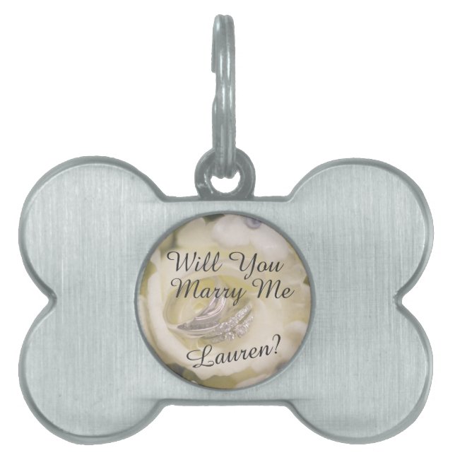 Will You Marry Me? Marriage Proposal Dog Tag (Front)
