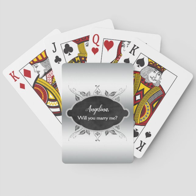 Will You Marry Me Marriage Proposal Personalized Playing Cards (Back)