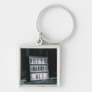 Will You Marry Me?  Marriage Proposal Romantic Keychain