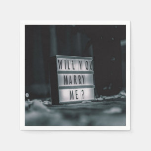 Will You Marry Me? Marriage Proposal Romantic Napkin