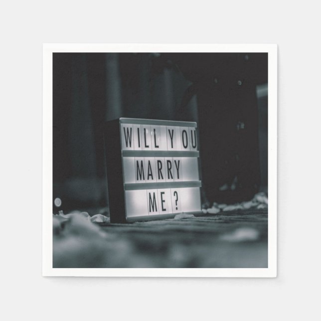 Will You Marry Me?  Marriage Proposal Romantic Napkin (Front)
