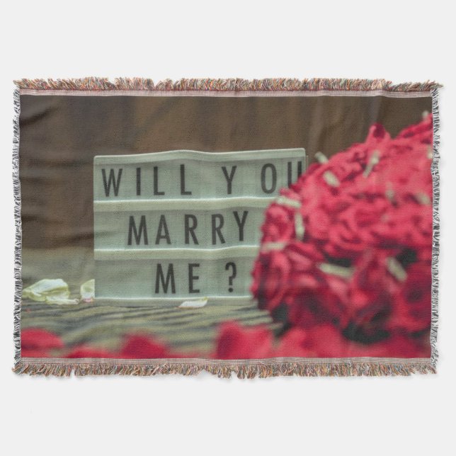 Will You Marry Me? Marriage Proposal Throw Blanket (Front)