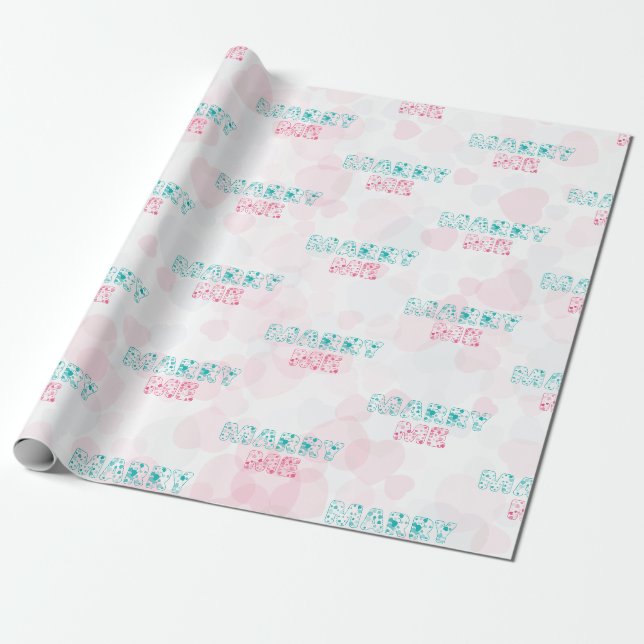 Will You Marry Me? My Sweet Heart Wrapping Paper (Unrolled)