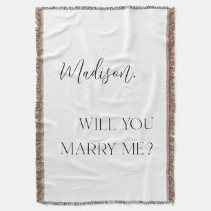 Will You Marry Me Personalized Proposal Throw Blanket