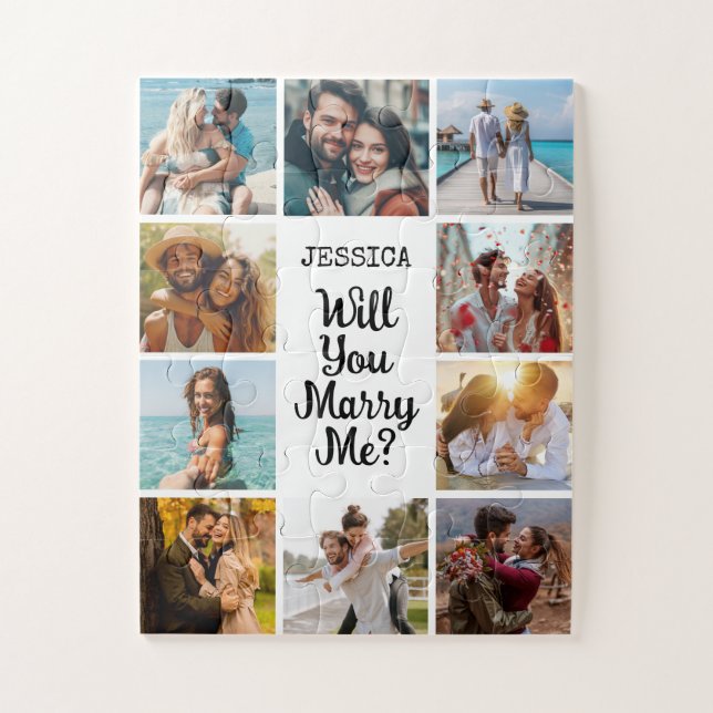 Will You Marry Me Photo Collage Proposal Surprise Jigsaw Puzzle (Vertical)