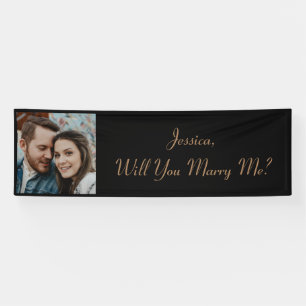 Will You Marry Me   Photo Color Collage Proposal Banner