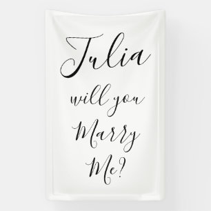 "Will You Marry Me" Proposal Banner, Fabric Linen Banner