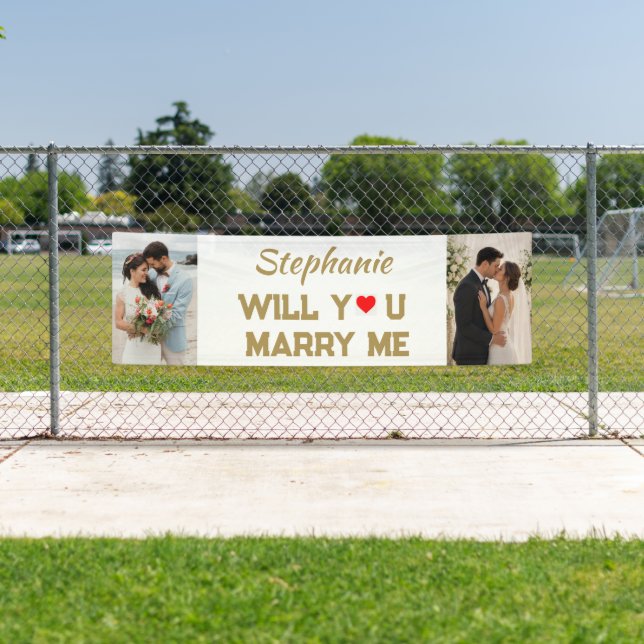 Will You Marry Me Proposal Banner with 2 Photos (Insitu)