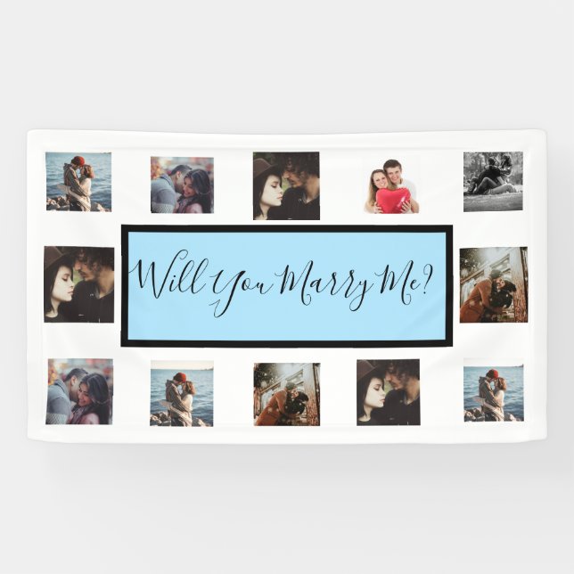Will You Marry Me Proposal Banner with Photos (Horizontal)
