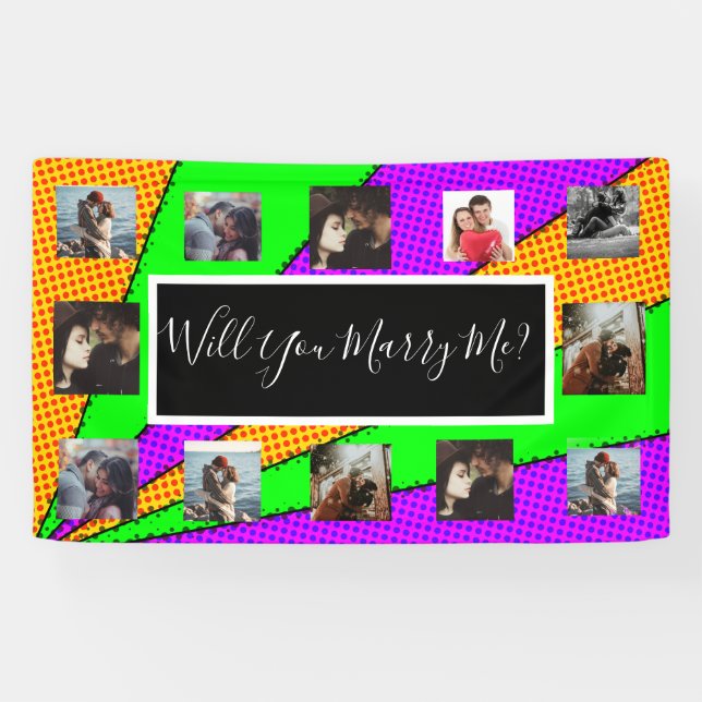 Will You Marry Me Proposal Banner with Photos (Horizontal)