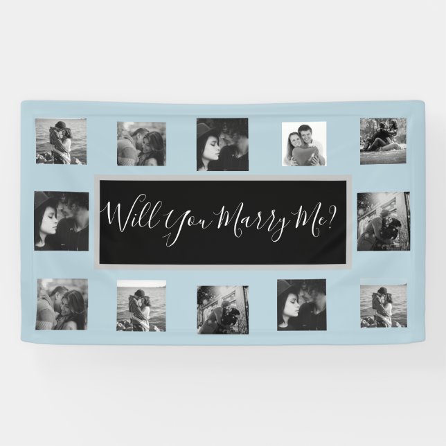 Will You Marry Me Proposal Banner with Photos (Horizontal)