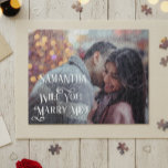 Will You Marry Me Proposal Personalize Photo Jigsaw Puzzle<br><div class="desc">This design was created through digital art. It may be personalized by clicking the customize button and changing the colour, adding a name, initials or your favourite words. Contact me at colorflowcreations@gmail.com if you with to have this design on another product. Purchase my original abstract acrylic painting for sale at...</div>