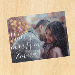 Will You Marry Me Proposal Personalize Photo Jigsaw Puzzle<br><div class="desc">This design was created through digital art. It may be personalized by clicking the customize button and changing the colour, adding a name, initials or your favourite words. Contact me at colorflowcreations@gmail.com if you with to have this design on another product. Purchase my original abstract acrylic painting for sale at...</div>