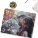 Will You Marry Me Proposal Personalize Photo Jigsaw Puzzle<br><div class="desc">This design was created through digital art. It may be personalized by clicking the customize button and changing the colour, adding a name, initials or your favourite words. Contact me at colorflowcreations@gmail.com if you with to have this design on another product. Purchase my original abstract acrylic painting for sale at...</div>