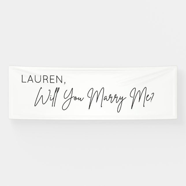 Will you Marry Me Proposal Sign banner backdrop (Horizontal)