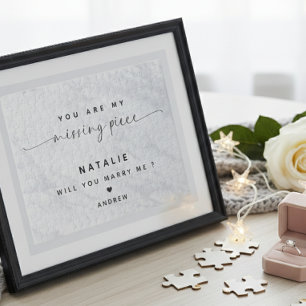 Will You Marry Me Proposal Simple Clean White Jigsaw Puzzle