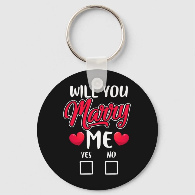 Will You Marry Me Proposal - Valentines Day Keychain (Front)