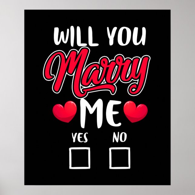 Will You Marry Me Proposal - Valentines Day Poster (Front)