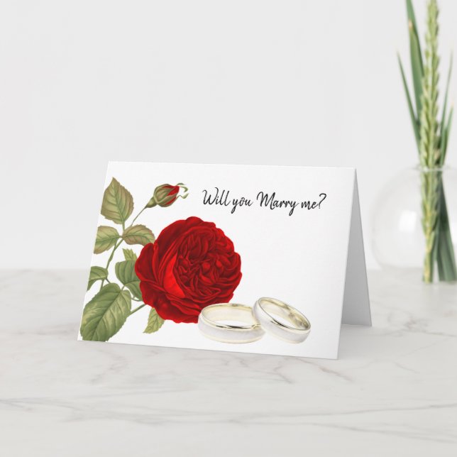 Will you Marry Me, Red Rose Card (Front)