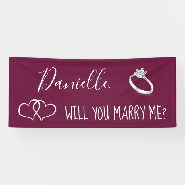 Will you Marry Me Romantic Proposal Sign (Horizontal)