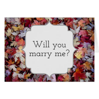 "Will you marry me?" + Rustic Fallen Autumn Leaves
