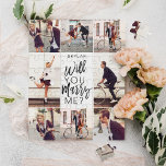 Will You Marry Me Script & Custom Photo Collage Jigsaw Puzzle<br><div class="desc">Pop the question, with our fun and trendy, will you marry me? custom 8 photo layout jigsaw puzzle. Our design features an eight photo collage design to display your own special photos. "Will you marry me?" is designed in a trendy white typographic design displayed in the centre of the puzzle....</div>