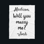 Will you marry me Sign Wedding Proposal Decoration Fleece Blanket<br><div class="desc">Will you marry me Blanket,  Wedding Proposal Decoration Idea Sign,  Custom Name Keepsake Marriage Decor,  Personalized Couple Propose Photo Prop,  Personalised outdoor beach set up,  Customized surprise u unique banner,  Stand up engagement backdrop tapestry,  Valentine's Day Party Anniversary Gift,  for her Christmas Birthday Reception,  Daddy pop the question present</div>