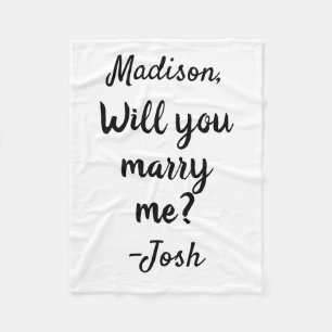 Will you marry me Sign Wedding Proposal Decoration Fleece Blanket