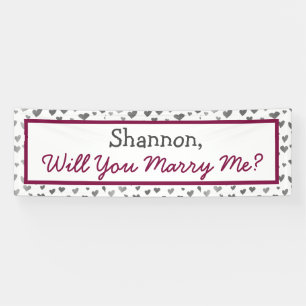 Will you Marry Me, Silver Hearts Banner