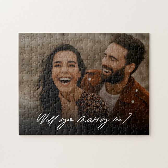 Will You Marry Me? Simple Modern Custom Photo Jigsaw Puzzle (Horizontal)