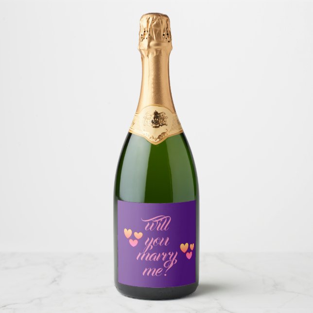 will you marry me Sparkling Wine bottle labels (Front)